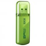 Флэш-диск 32GB SILICON POWER Helios 101 USB 2.0, металл. корпус, зеленый, SP032GBUF2101V1N