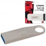 Флэш-диск 16GB KINGSTON DataTraveler SE9 G2 USB 3.0, металл. корпус, серебристый, DTSE9G2/16GB