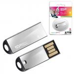 Флэш-диск 8GB SILICON POWER Touch 830 USB 2.0, металл. корпус, серебристый, SP008GBUF2830V1S