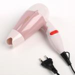 Фен для волос LuazON LF-23, 800 Вт, 2 скорости, складная ручка, розовый