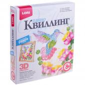 Квиллинг-панно 3D "Колибри", с рамкой, картонная коробка, Квл-017