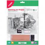 Набор для рисования скетча Greenwich Line Прованс, A4, карандаши, ластик, точилка, картон, SK_14634