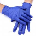 Перчатки медицинские  нитриловые неопудренные синего цвета, 50 пар=100 штук размер "М"
