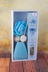 Подарочный  набор "Ароманастроение" с аромамаслом "Сандал", диффузором, палочками, цвет- голубой
