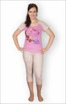 Пижама с бриджами, принт, розовый (288-1)