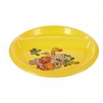 Тарелка детская, диаметр 20,5 см, две секции, пластиковая с рисунком, цвет жёлтый