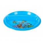 Тарелка детская, диаметр 20,5 см, две секции, пластиковая с рисунком, цвет голубой