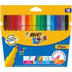 Фломастеры Bic "Visa 880", 18 цв., смываемые, картон, европодвес, 888681 (Подарок - раскраска)