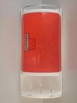 Угловой шкафчик для ванной с 2-мя открытыми полками и 1-ой полкой с дверкой (прозрачно-красный)