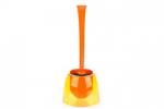 NEON (прозрачно-оранжевый) Ёрш пластиковый с туалетной щеткой. Размеры: d= 15 см, h= 38,5 см