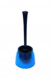 NEON (прозрачно-синий) Ёрш пластиковый с туалетной щеткой. Размеры: d= 15 см, h= 38,5 см