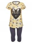 Комплект для девочки: футболка и капри декорированы двусторонними пайетками