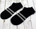 Короткие носки "Two lanes" Черные с серой полоской