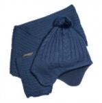 Комплект детский шапка+шарф с косами, цвет антрацит.   60% шерсть мериносов, 40% поликолон (РР)