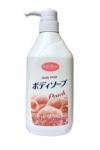Пенное мыло для тела с экстрактом листьев персика mitsuei "soft three" peach 550 мл. (300189)