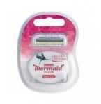Сменные кассеты с тройным лезвием для станка feather mermaid rose pink (русалочка), блистер 3 шт.