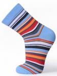 Носки Cotton - хлопковые носки на каждый день, макс. комфорт и гигиеничность, цвет полоса на голубом