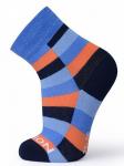 Носки Summer Time - хлопковые носки на каждый день оригинальных расцветок, цвет клетка оранжево-синяя
