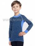 NORVEG серия Climat Control. Футболка  детская с длинным рукавом unisex, цвет черный + голубой