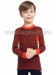 NORVEG серия Climat Control. Футболка  детская с длинным рукавом unisex, цвет черный + оранжевый