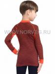 NORVEG серия Climat Control. Футболка  детская с длинным рукавом unisex, цвет черный + оранжевый