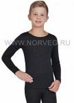 NORVEG серия Wool+Silk. Футболка  для мальчиков с длинным рукавом, цвет черный