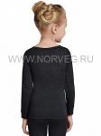 NORVEG серия Wool+Silk. Футболка  для девочек с длинным рукавом, цвет черный