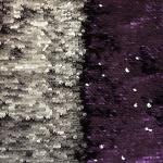 Пайетки двусторонние матовые на сетке, фиолетовый+серебро