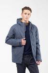 ДМ-211 Мужская утепленная куртка серо-синий