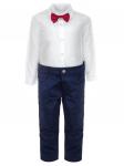 Комплект для мальчика:брюки,рубашка с бабочкой и велюровый пиджак