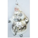 Украшение елочное Дед Мороз (стекло), серебро. 8.5*8*15.5 см.