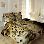 Комплект постельного белья Леопард на черном