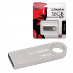 Флэш-диск 16GB KINGSTON Data Traveler SE9 USB 2.0, металл. корпус, серебристый, DTSE9H/16GB
