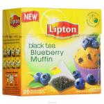 Lipton Blueberry Muffin черный чай в пирамидках, 20 шт.