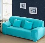 Стрейч-чехол для мягкой мебели/ Лазурь для трехместного дивана 190-230 см.