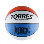 Мяч баск. TORRES Block р. 7 резина, бело-сине-красный