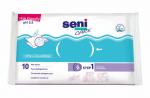 SENI CARE  Салфетки влажные, служащие для ухода, с витамином E 10 шт.