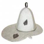 Комплект банный (шапка, коврик), войлок бел. Б1601