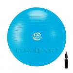 Мяч гимнастический 1867LW (75 см, антивзрыв, с насосом, голубой)