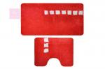 Roma (красный) Комплект ковриков для ванной с серебряным люрексом 2 предмета.