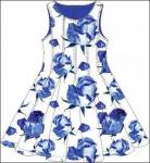 Платье Синие розы