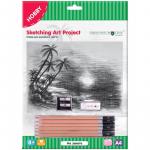 Набор для рисования скетча Greenwich Line На закате, A4, карандаши, ластик, точилка, картон, SK_14636