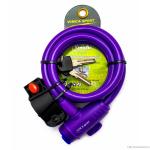 Замок велосипедный (D12mm) Vinca Sport VS 588 фиолетовый 1,2м