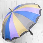 Зонт трость полуавтомат разноцветный с прямой рукояткой