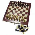 Набор 3 в 1(шахматы, шашки, нарды) 32*16*4 см W001L