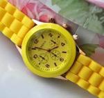 Часы с силиконовым ремешком Geneva yellow