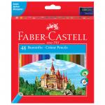 Карандаши цветные Faber-Castell, 48цв., заточен., картон, европодвес, с точилкой, 120148