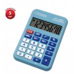 Калькулятор карманный Citizen LC-110NR-BL, 8 разр., питание от батарейки, 88*58*11мм, голубой, LC-110NR-BL