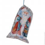 Дед Мороз 24х40 - мешочек двусторонний с люрексом для подарков