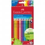 Карандаши цветные Faber-Castell "Jumbo Grip", 12цв., трехгран., утолщен., заточен., картон, европодв, 110912